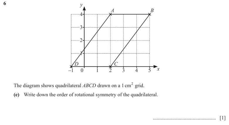 Question 6(e) - Cambridge IGCSE Maths Past Papers - Core Calculator - Paper 3 - TZ1 November 2023