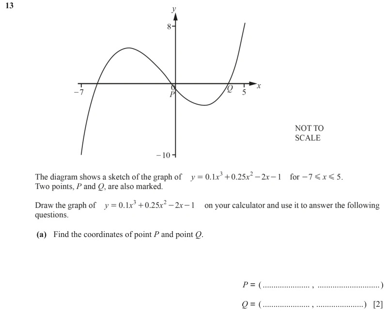 Question 13(a) - Cambridge IGCSE Maths Past Papers - Core Calculator - Paper 3 - TZ1 November 2023