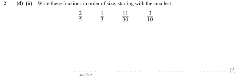 Question 2(d)(ii) - Cambridge IGCSE Maths Past Papers - Core Calculator - Paper 3 - TZ2 November 2023