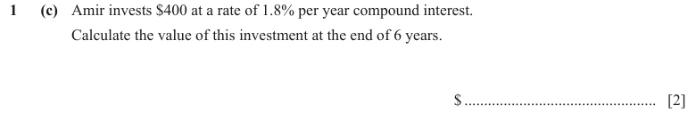 Question 1(c) - Cambridge IGCSE Maths Past Papers - Core Calculator - Paper 4 - TZ1 November 2023