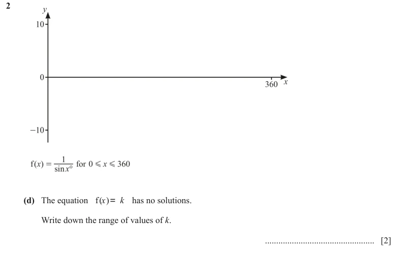 Question 2(d) - Cambridge IGCSE Maths Past Papers - Core Calculator - Paper 4 - TZ1 November 2023
