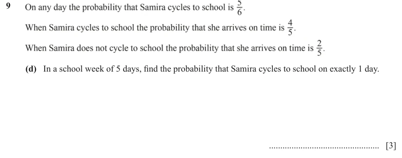 Question 9(d) - Cambridge IGCSE Maths Past Papers - Core Calculator - Paper 4 - TZ1 November 2023