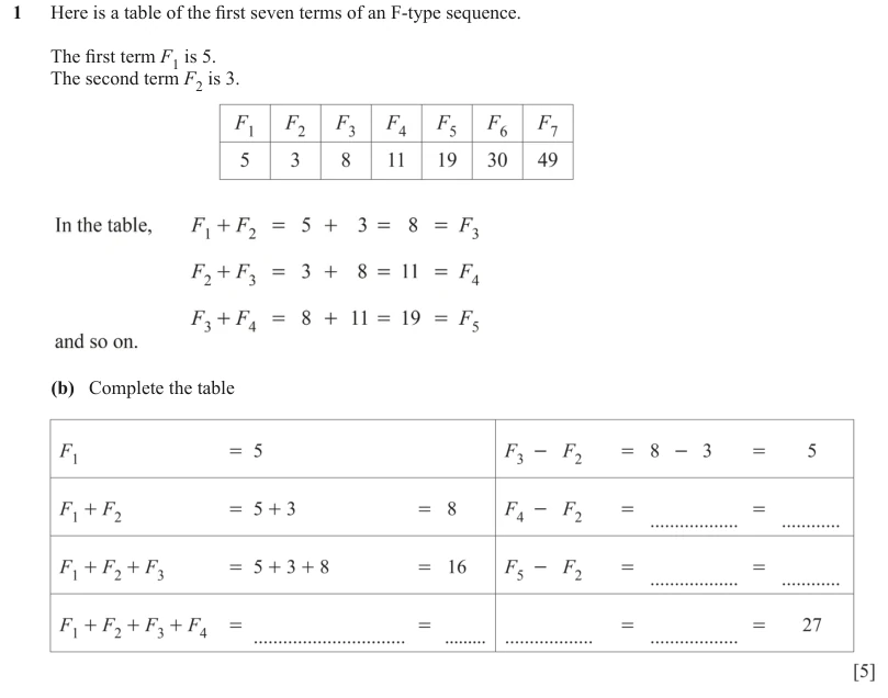 Question 1(b) - Cambridge IGCSE Maths Past Papers - Core Calculator - Paper 5 - TZ1 November 2023