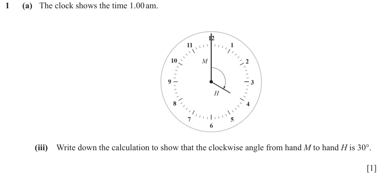 Question 1(a)(iii) - Cambridge IGCSE Maths Past Papers - Core Calculator - Paper 5 - TZ2 November 2023
