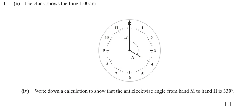 Question 1(a)(iv) - Cambridge IGCSE Maths Past Papers - Core Calculator - Paper 5 - TZ2 November 2023