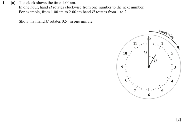 Question 1(a) - Cambridge IGCSE Maths Past Papers - Extended Calculator - Paper 6 - TZ2 November 2023