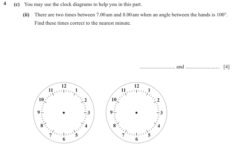 Question 4(c)(ii) - Cambridge IGCSE Maths Past Papers - Extended Calculator - Paper 6 - TZ2 November 2023