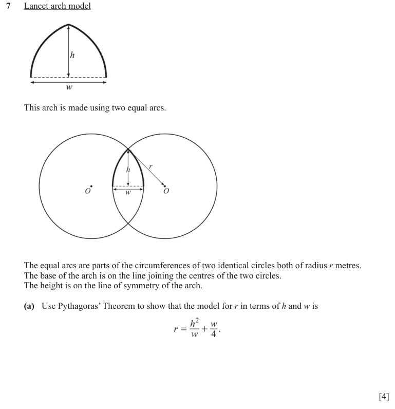 Question 7(a) - Cambridge IGCSE Maths Past Papers - Extended Calculator - Paper 6 - TZ2 November 2023