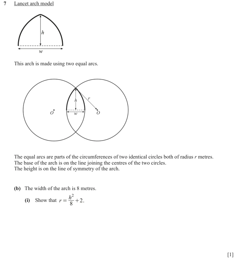 Question 7(b)(i) - Cambridge IGCSE Maths Past Papers - Extended Calculator - Paper 6 - TZ2 November 2023