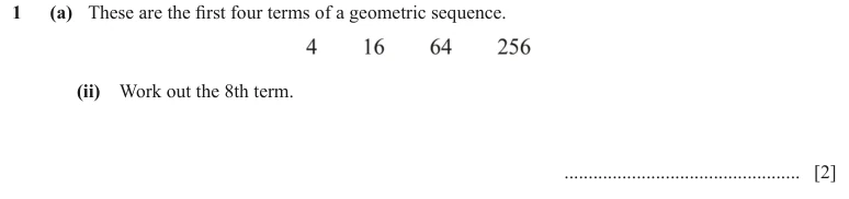 Question 1(a)(ii) - Cambridge IGCSE Maths Past Papers - Extended Calculator - Paper 6 - TZ3 November 2023