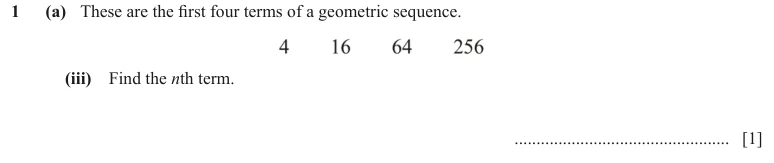 Question 1(a)(iii) - Cambridge IGCSE Maths Past Papers - Extended Calculator - Paper 6 - TZ3 November 2023