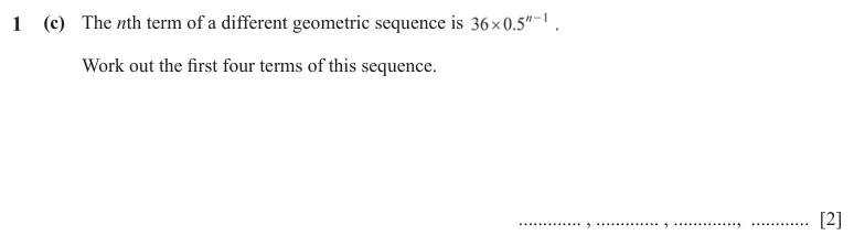 Question 1(c) - Cambridge IGCSE Maths Past Papers - Extended Calculator - Paper 6 - TZ3 November 2023