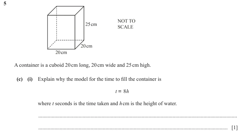 Question 5(c)(i) - Cambridge IGCSE Maths Past Papers - Extended Calculator - Paper 6 - TZ3 November 2023
