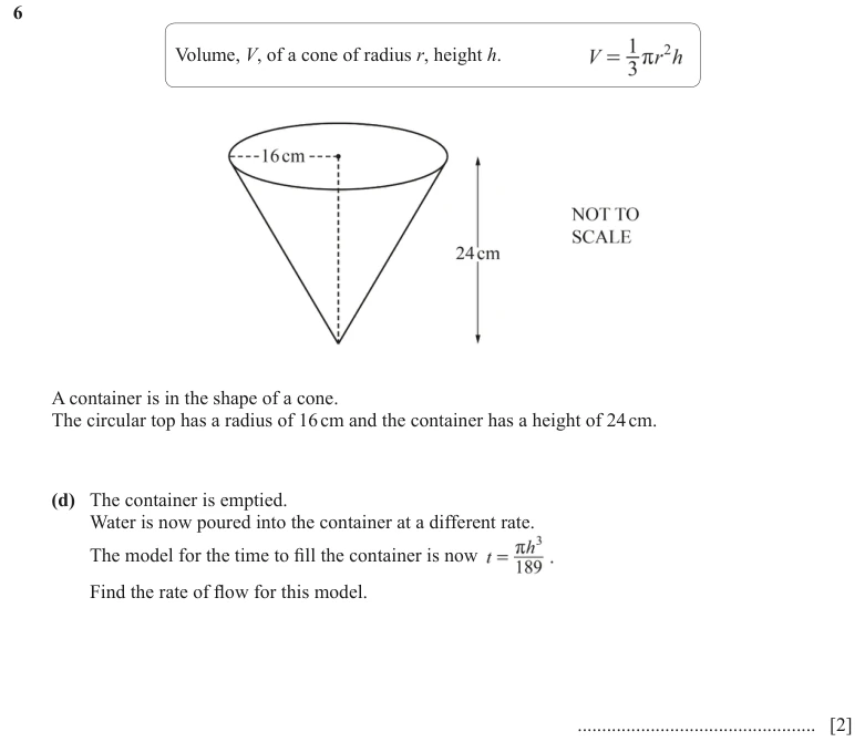 Question 6(d) - Cambridge IGCSE Maths Past Papers - Extended Calculator - Paper 6 - TZ3 November 2023