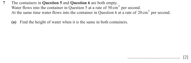 Question 7(a) - Cambridge IGCSE Maths Past Papers - Extended Calculator - Paper 6 - TZ3 November 2023