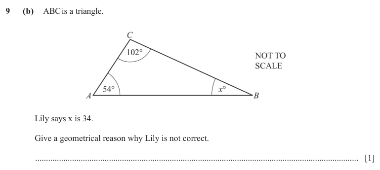 Question 9(b) - Cambridge IGCSE Maths Past Papers - Core Calculator - Paper 3 - TZ1 November 2025