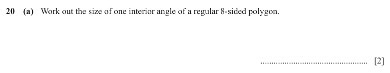 Question 20(a) - Cambridge IGCSE Maths Past Papers - Core Calculator - Paper 3 - TZ1 November 2025