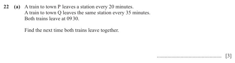Question 22(a) - Cambridge IGCSE Maths Past Papers - Core Calculator - Paper 3 - TZ1 November 2025
