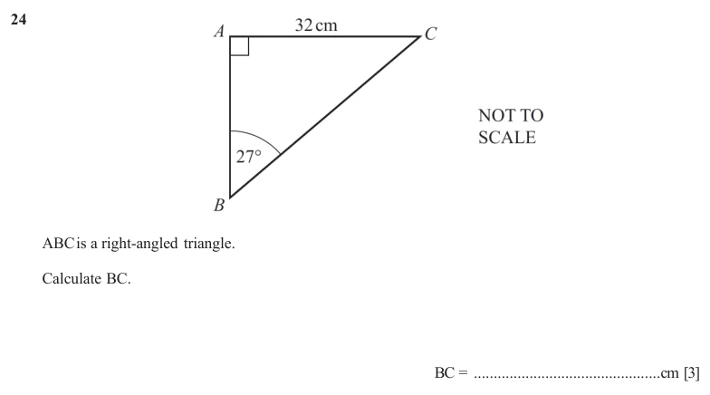 Question 24 - Cambridge IGCSE Maths Past Papers - Core Calculator - Paper 3 - TZ1 November 2025