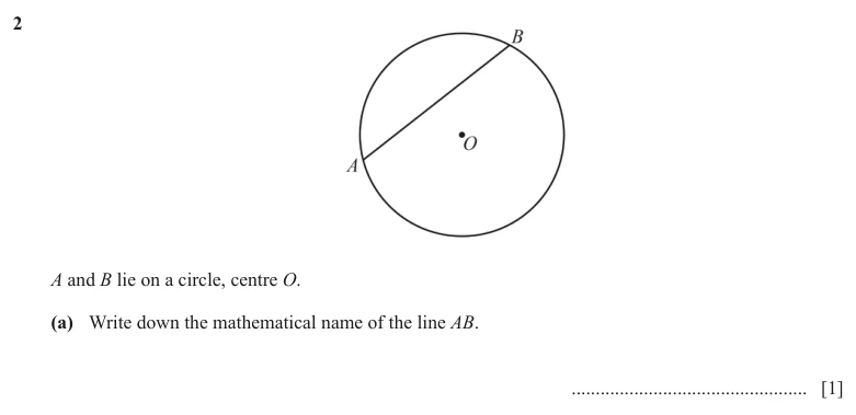 Question 2(a) - Cambridge IGCSE Maths Past Papers - Core Calculator - Paper 3 - TZ3 November 2025
