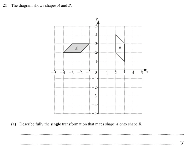 Question 21(a) - Cambridge IGCSE Maths Past Papers - Core Calculator - Paper 3 - TZ3 November 2025