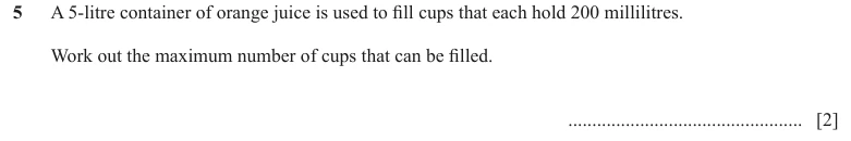 Question 5 - Cambridge IGCSE Maths Past Papers - Core Non Calculator - Paper 1 - TZ1 November 2023