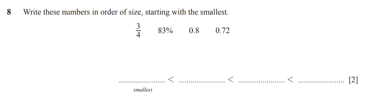 Question 8 - Cambridge IGCSE Maths Past Papers - Core Non Calculator - Paper 1 - TZ1 November 2023