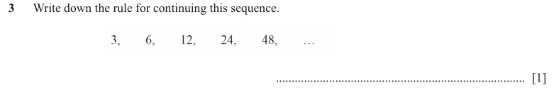 Question 3 - Cambridge IGCSE Maths Past Papers - Core Non Calculator - Paper 1 - TZ2 November 2023