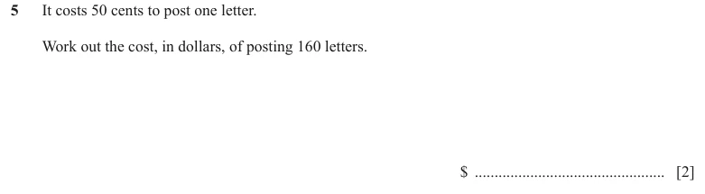Question 5 - Cambridge IGCSE Maths Past Papers - Core Non Calculator - Paper 1 - TZ2 November 2023