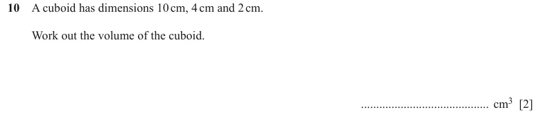 Question 10 - Cambridge IGCSE Maths Past Papers - Core Non Calculator - Paper 1 - TZ2 November 2023