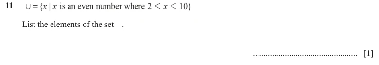 Question 11 - Cambridge IGCSE Maths Past Papers - Core Non Calculator - Paper 1 - TZ2 November 2023