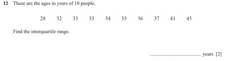 Question 12 - Cambridge IGCSE Maths Past Papers - Core Non Calculator - Paper 1 - TZ2 November 2023