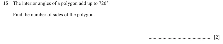 Question 15 - Cambridge IGCSE Maths Past Papers - Core Non Calculator - Paper 1 - TZ2 November 2023