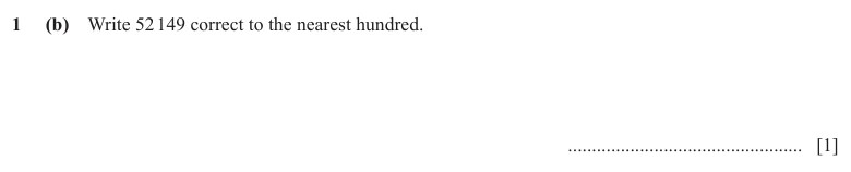 Question 1(b) - Cambridge IGCSE Maths Past Papers - Core Non Calculator - Paper 1 - TZ1 November 2025