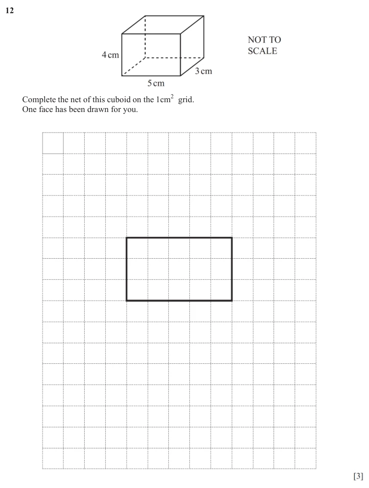Question 12 - Cambridge IGCSE Maths Past Papers - Core Non Calculator - Paper 1 - TZ1 November 2025