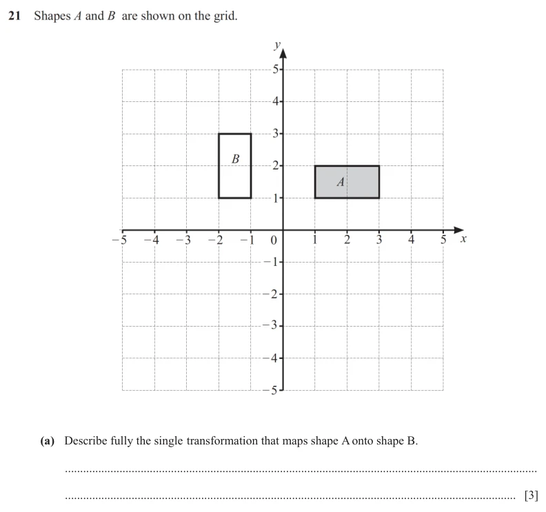 Question 21(a) - Cambridge IGCSE Maths Past Papers - Core Non Calculator - Paper 1 - TZ1 November 2025