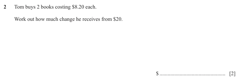 Question 2 - Cambridge IGCSE Maths Past Papers - Core Non Calculator - Paper 1 - TZ2 November 2025