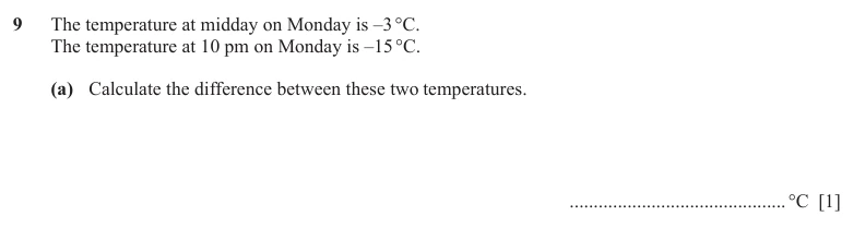 Question 9(a) - Cambridge IGCSE Maths Past Papers - Core Non Calculator - Paper 1 - TZ2 November 2025