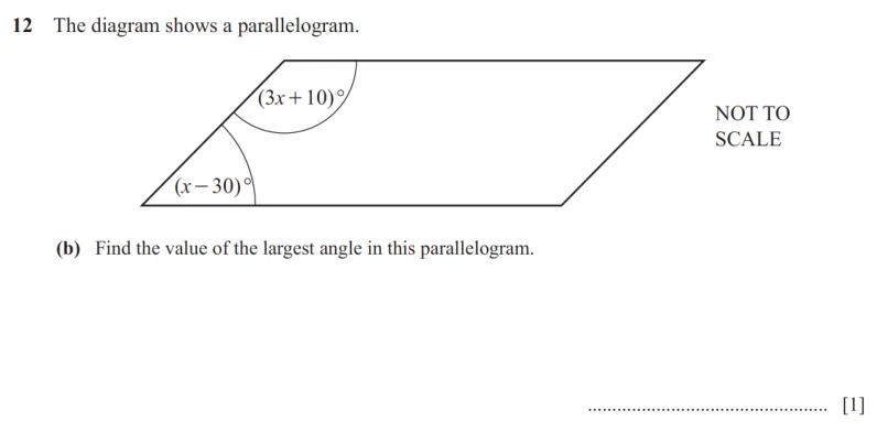 Question 12(b) - Cambridge IGCSE Maths Past Papers - Core Non Calculator - Paper 1 - TZ2 November 2025