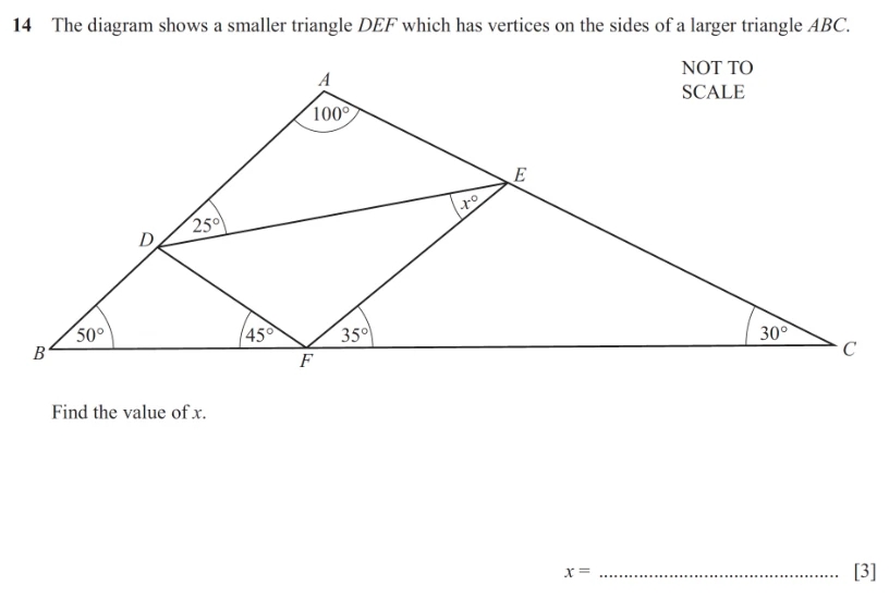 Question 14 - Cambridge IGCSE Maths Past Papers - Core Non Calculator - Paper 1 - TZ2 November 2025