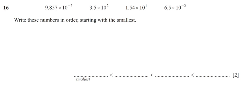 Question 16 - Cambridge IGCSE Maths Past Papers - Core Non Calculator - Paper 1 - TZ2 November 2025