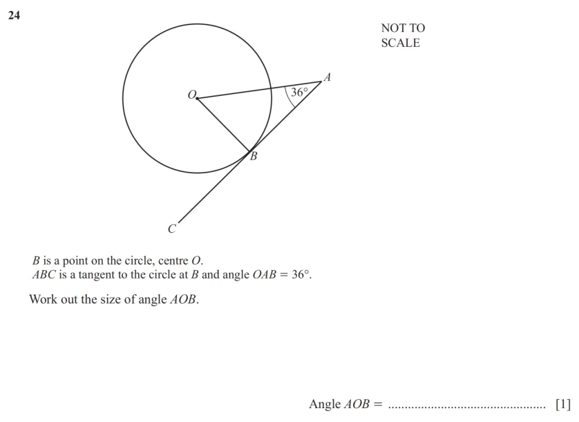 Question 24 - Cambridge IGCSE Maths Past Papers - Core Non Calculator - Paper 1 - TZ2 November 2025