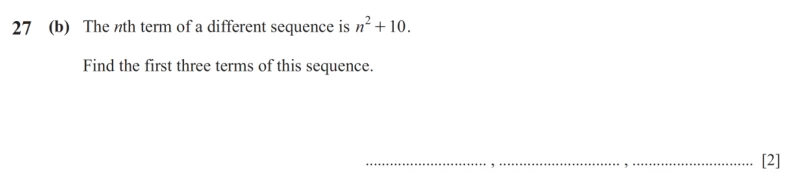 Question 27(b) - Cambridge IGCSE Maths Past Papers - Core Non Calculator - Paper 1 - TZ2 November 2025