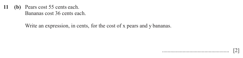 Question 11(b) - Cambridge IGCSE Maths Past Papers - Core Non Calculator - Paper 1 - TZ3 November 2025