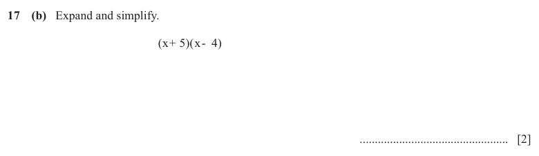 Question 17(b) - Cambridge IGCSE Maths Past Papers - Core Non Calculator - Paper 1 - TZ3 November 2025