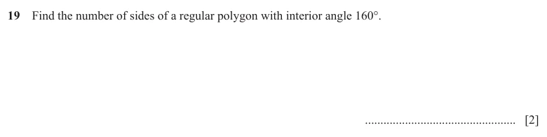 Question 19 - Cambridge IGCSE Maths Past Papers - Core Non Calculator - Paper 1 - TZ3 November 2025