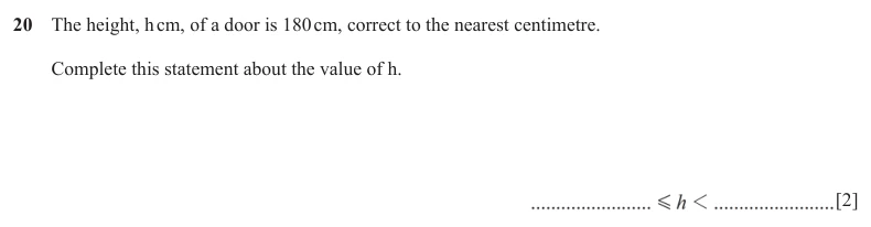 Question 20 - Cambridge IGCSE Maths Past Papers - Core Non Calculator - Paper 1 - TZ3 November 2025