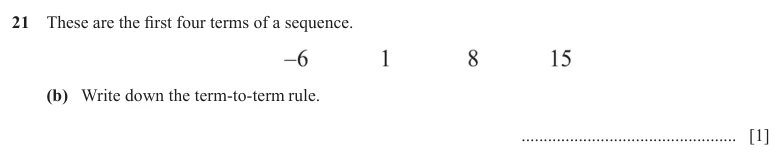 Question 21(b) - Cambridge IGCSE Maths Past Papers - Core Non Calculator - Paper 1 - TZ3 November 2025
