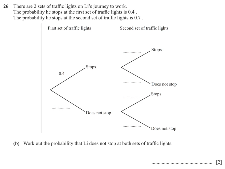 Question 26(b) - Cambridge IGCSE Maths Past Papers - Core Non Calculator - Paper 1 - TZ3 November 2025