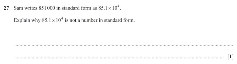 Question 27 - Cambridge IGCSE Maths Past Papers - Core Non Calculator - Paper 1 - TZ3 November 2025